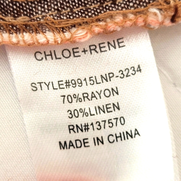 Chloe Rene Summer Boho Jumpsuit Sleeveless Linen Blend Size Petite Large - Picture 13 of 15